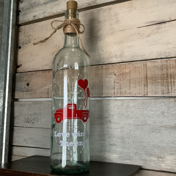 ‘Love Wins The End…’ Wine Bottle Lantern - Picture 8 of 9